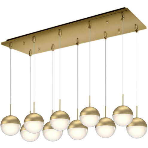 Pluto LED 8.75 inch Brushed Gold Multi Pendant Ceiling Light