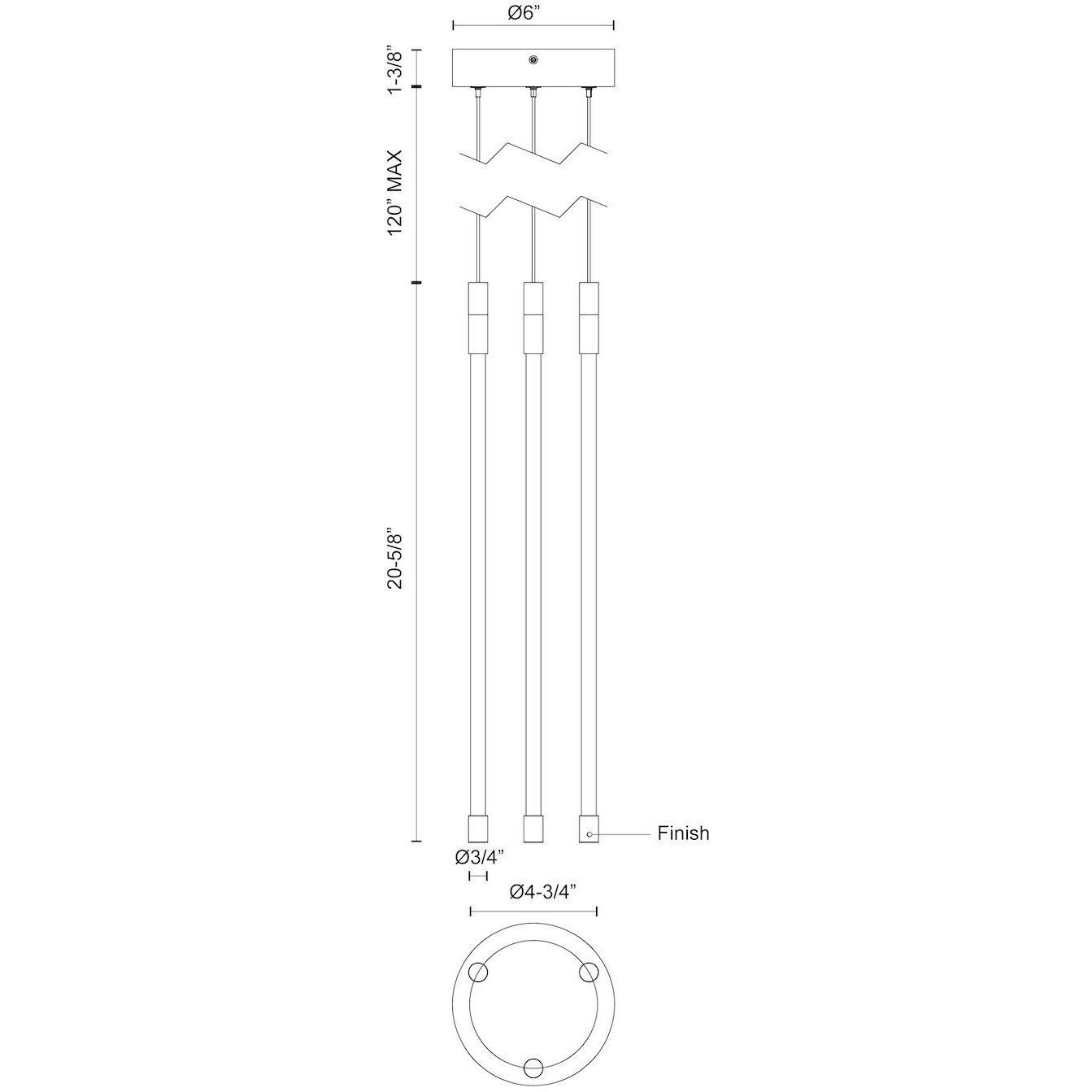 Motif Multi Pendant Ceiling Light in Chrome