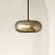 Trinity LED 14.25 inch Black Pendant Ceiling Light in Copper Glass