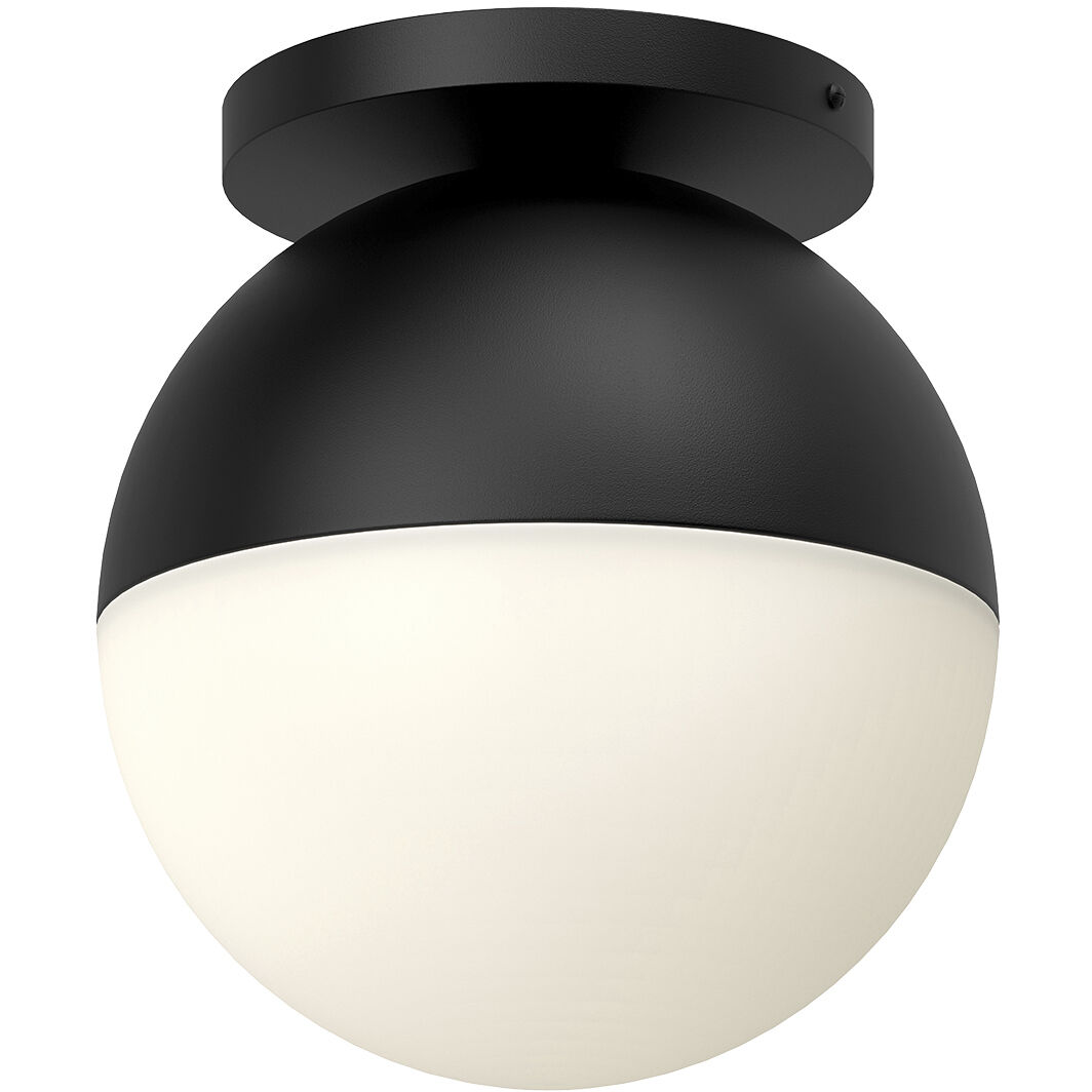 Monae 1 Light 9.88 inch Black/Opal Glass Flush Mount Ceiling Light