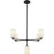 Nola 5 Light 30.63 inch Black/Glossy Opal Glass Chandelier Ceiling Light in Glossy Opal Glass Shade