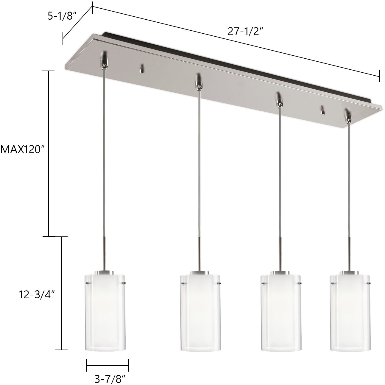 Verona Multi Pendant Ceiling Light in Brushed Nickel