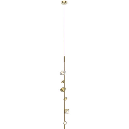 Geode LED 7.13 inch Brushed Gold Pendant Ceiling Light