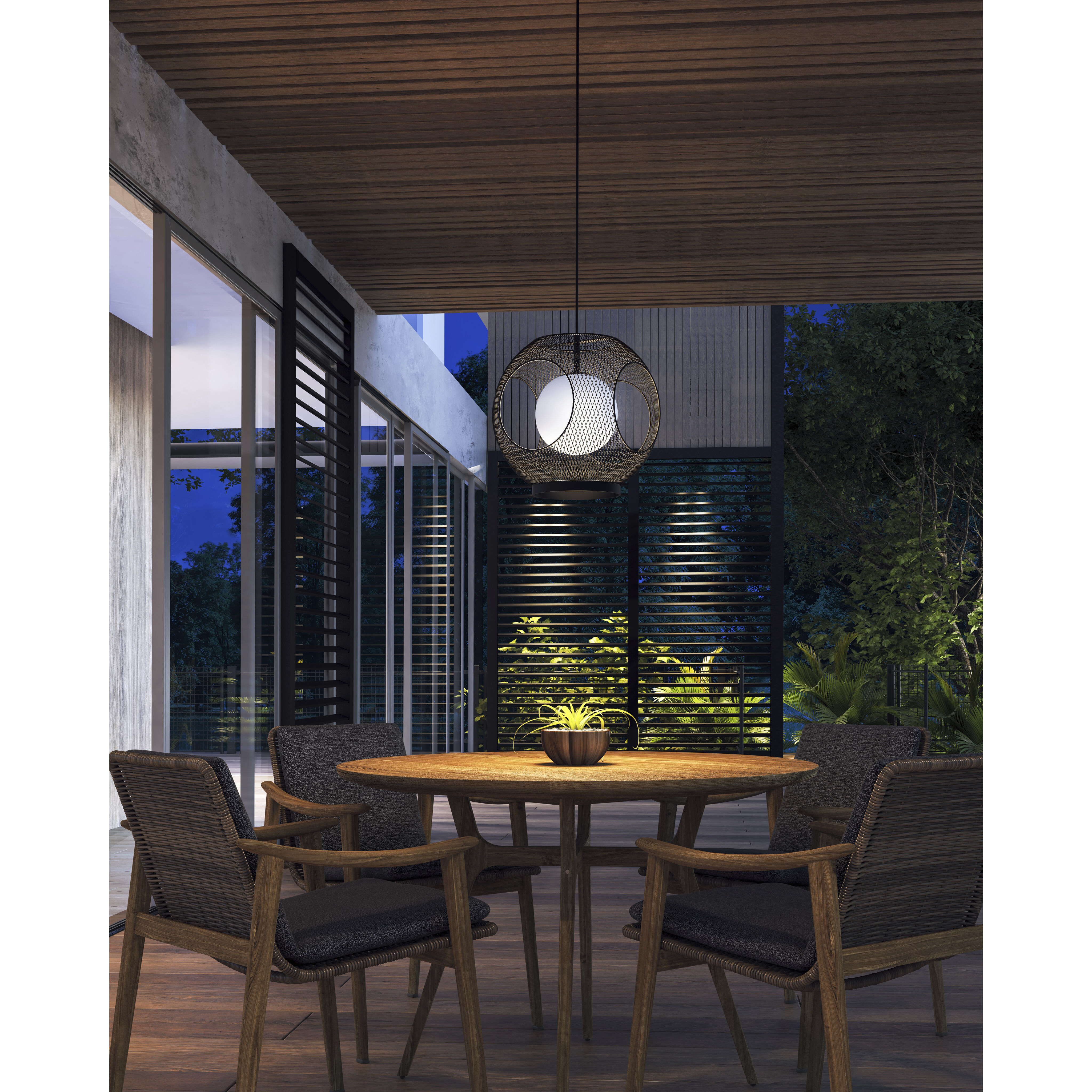 Kona 1 Light 13.25 inch Black/Opal Glass Exterior Pendant