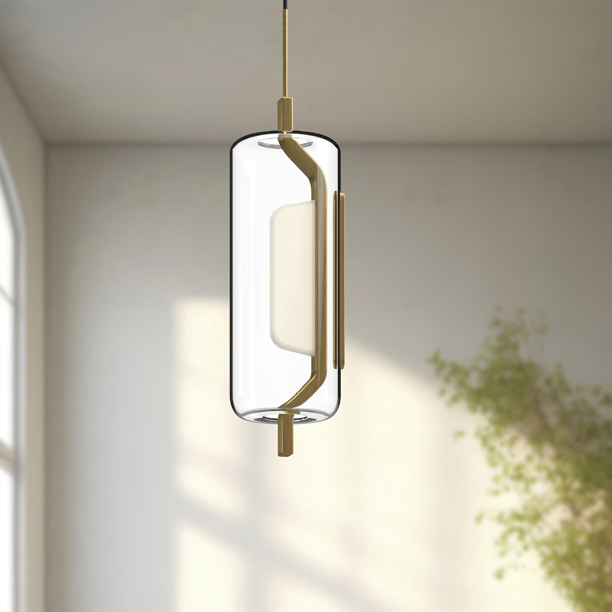 Hilo LED 4.75 inch Brushed Gold Pendant Ceiling Light