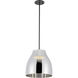 Trinity LED 11.38 inch Black Pendant Ceiling Light in Chrome Glass