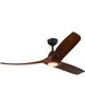 Baylor 60 inch Matte Black and Dark Walnut Ceiling Fan