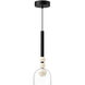 Rise LED 5.63 inch Black Pendant Ceiling Light in Black and Clear