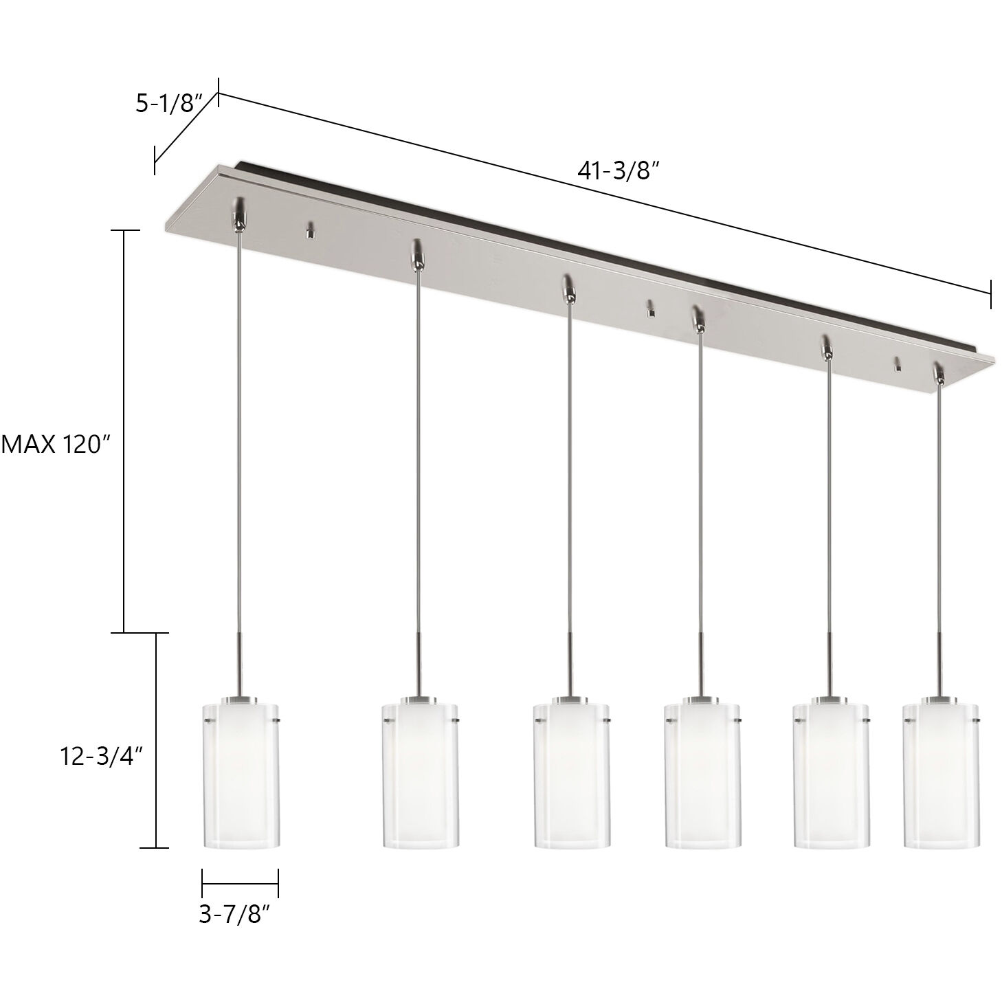 Verona Multi Pendant Ceiling Light in Brushed Nickel