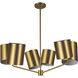 Keiko 6 Light 30.5 inch Brushed Gold Chandelier Ceiling Light