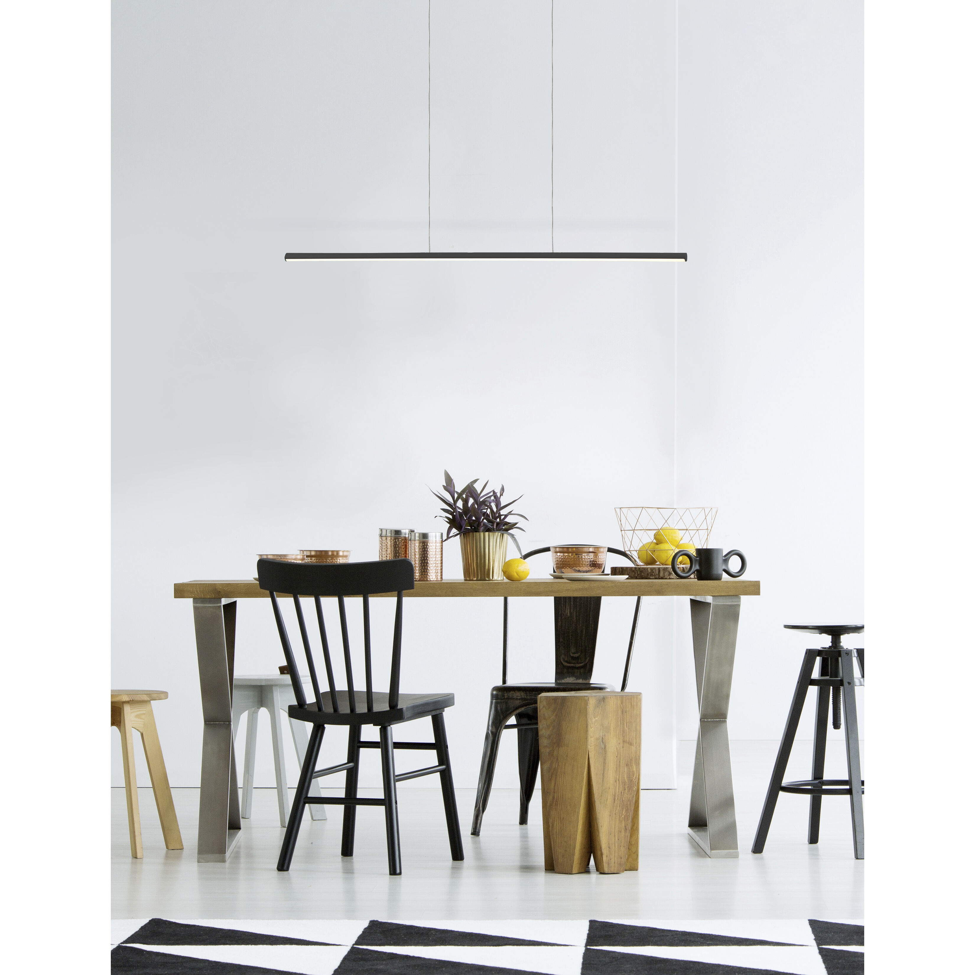 Chute LED 35.5 inch Black Linear Pendant Ceiling Light