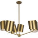 Keiko 6 Light 30.5 inch Brushed Gold Chandelier Ceiling Light
