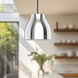 Trinity LED 11.38 inch Black Pendant Ceiling Light in Chrome Glass