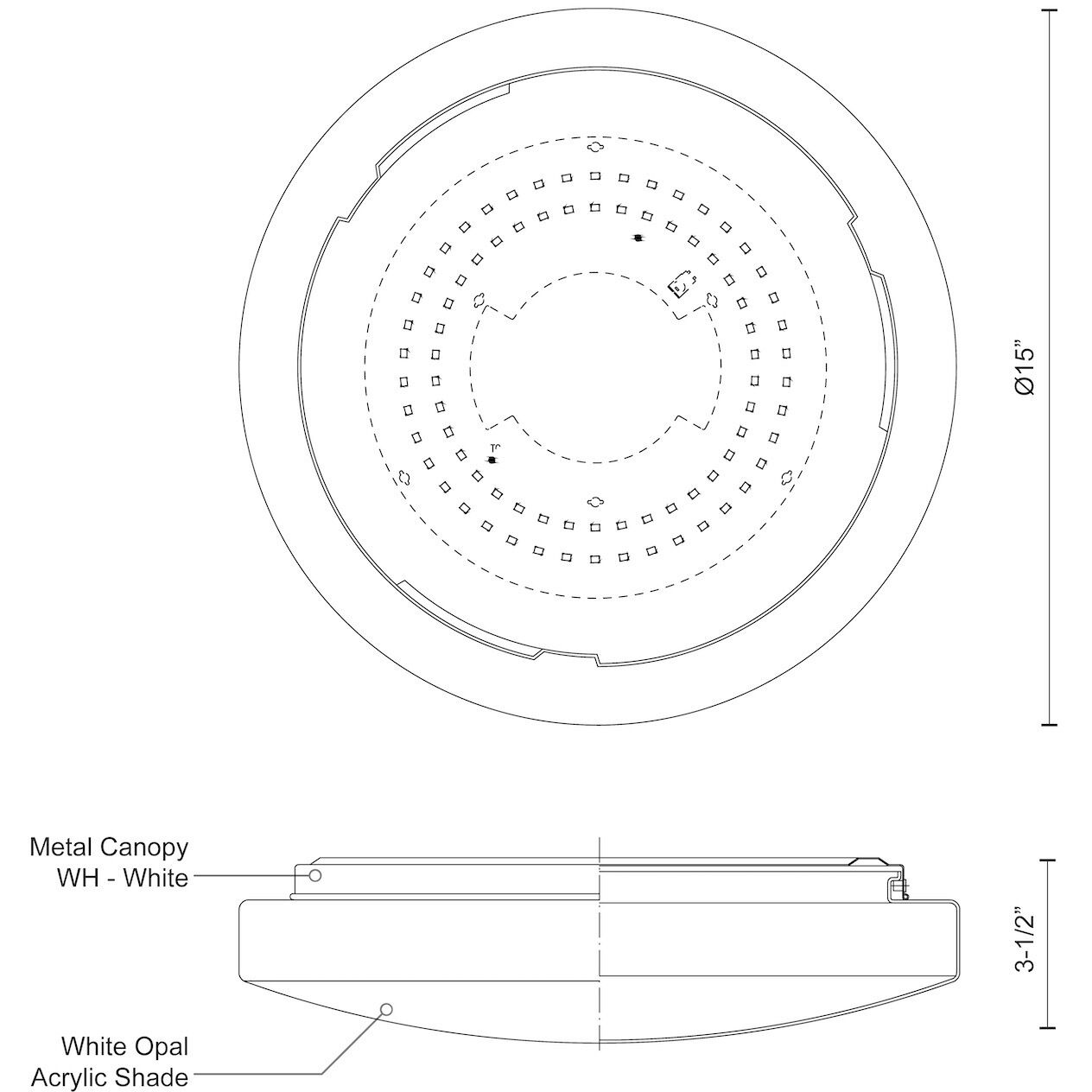 Collins LED 15 inch White Flush Mount Ceiling Light