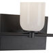 Nola Bath Vanity Light Wall Light in Black, Glossy Opal Glass Shade