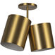 Keiko 2 Light 6 inch Brushed Gold Semi-Flush Mount Ceiling Light