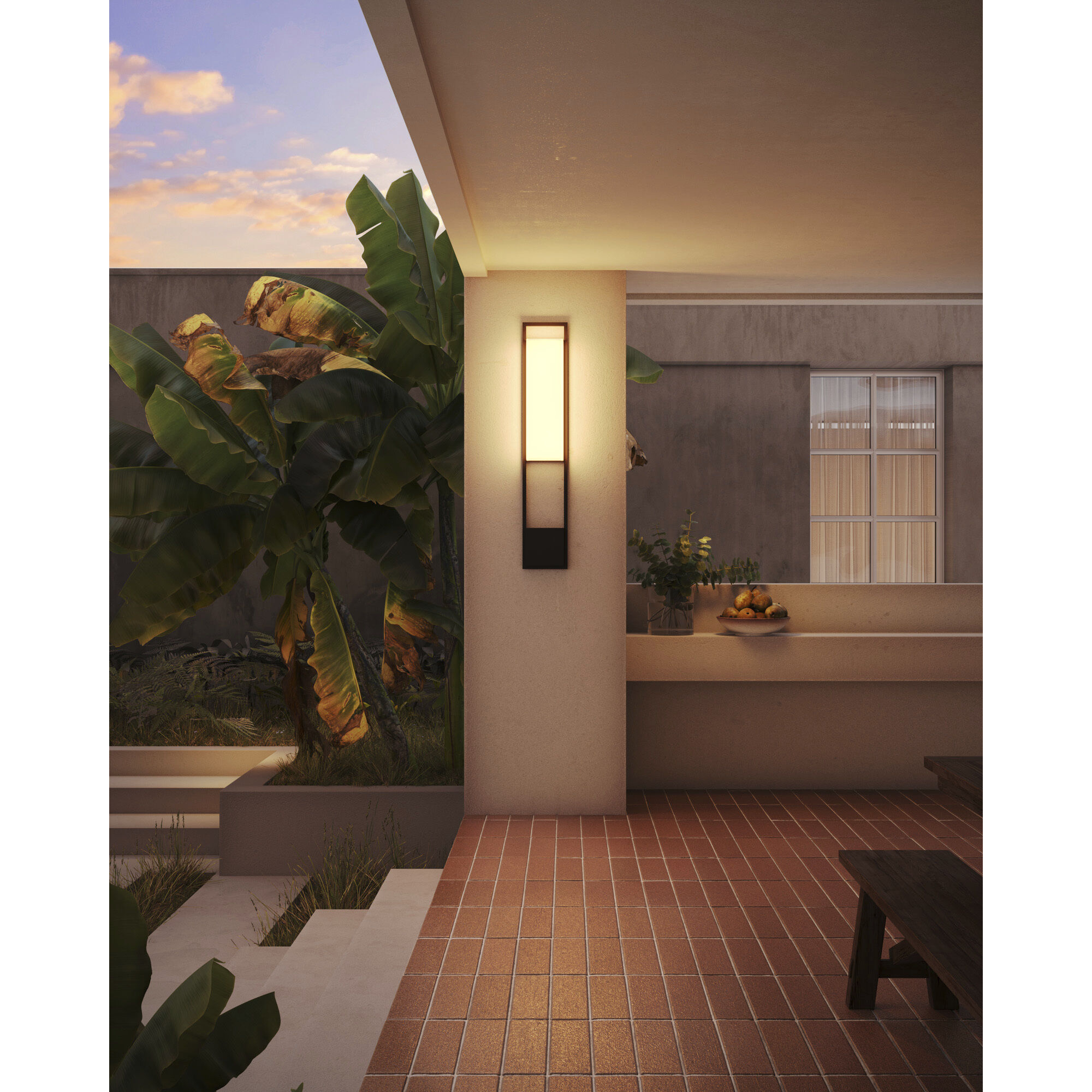 Aspen LED 32.88 inch Black Exterior Wall Sconce