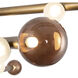 Reese 47.5 inch Vintage Brass Chandelier Ceiling Light in Amber Glass