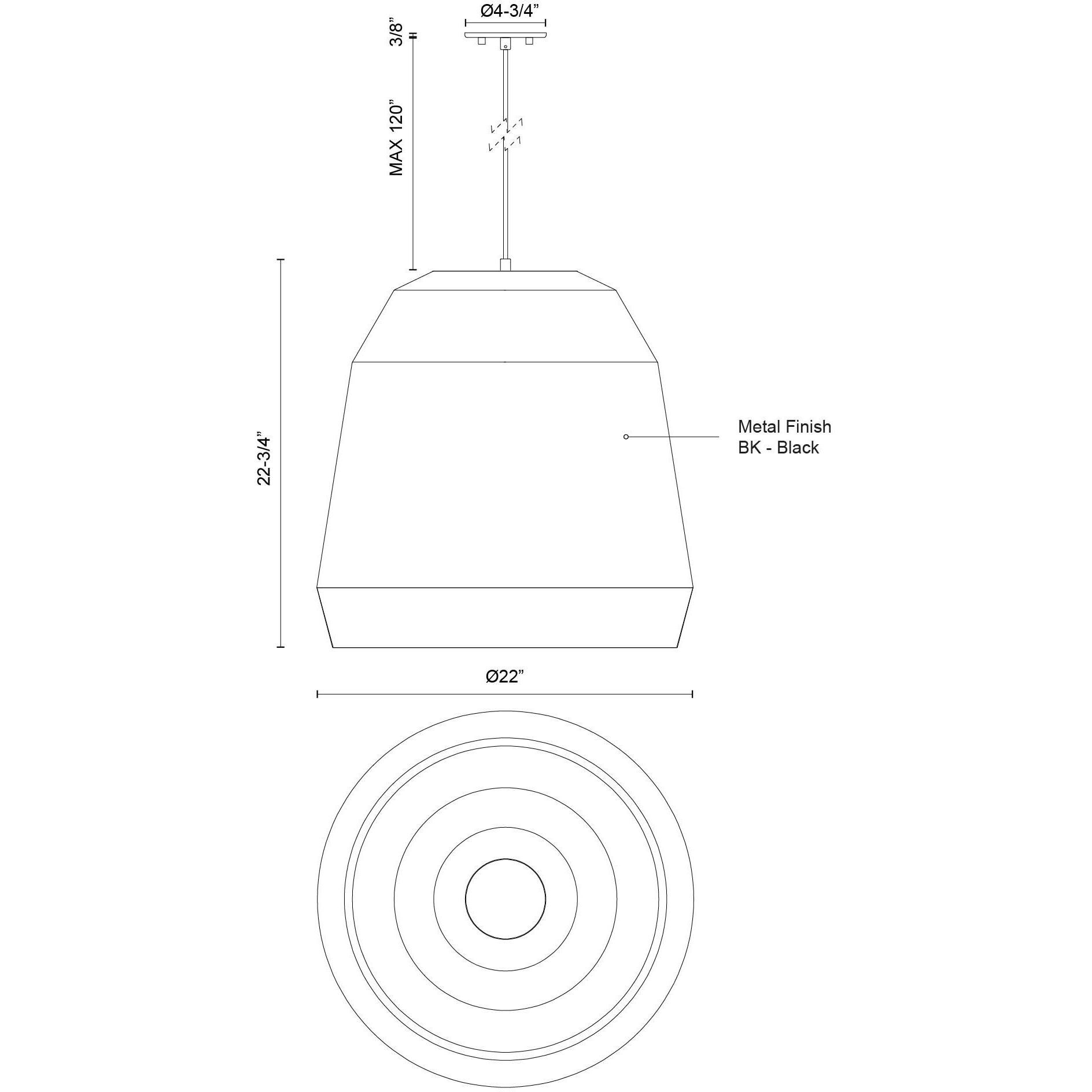 Sedona Pendant Ceiling Light in Black
