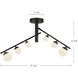 Cypress LED 7.38 inch Black/Opal Glass Semi-Flush Mount Ceiling Light