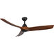 Baylor 60 inch Matte Black and Dark Walnut Ceiling Fan