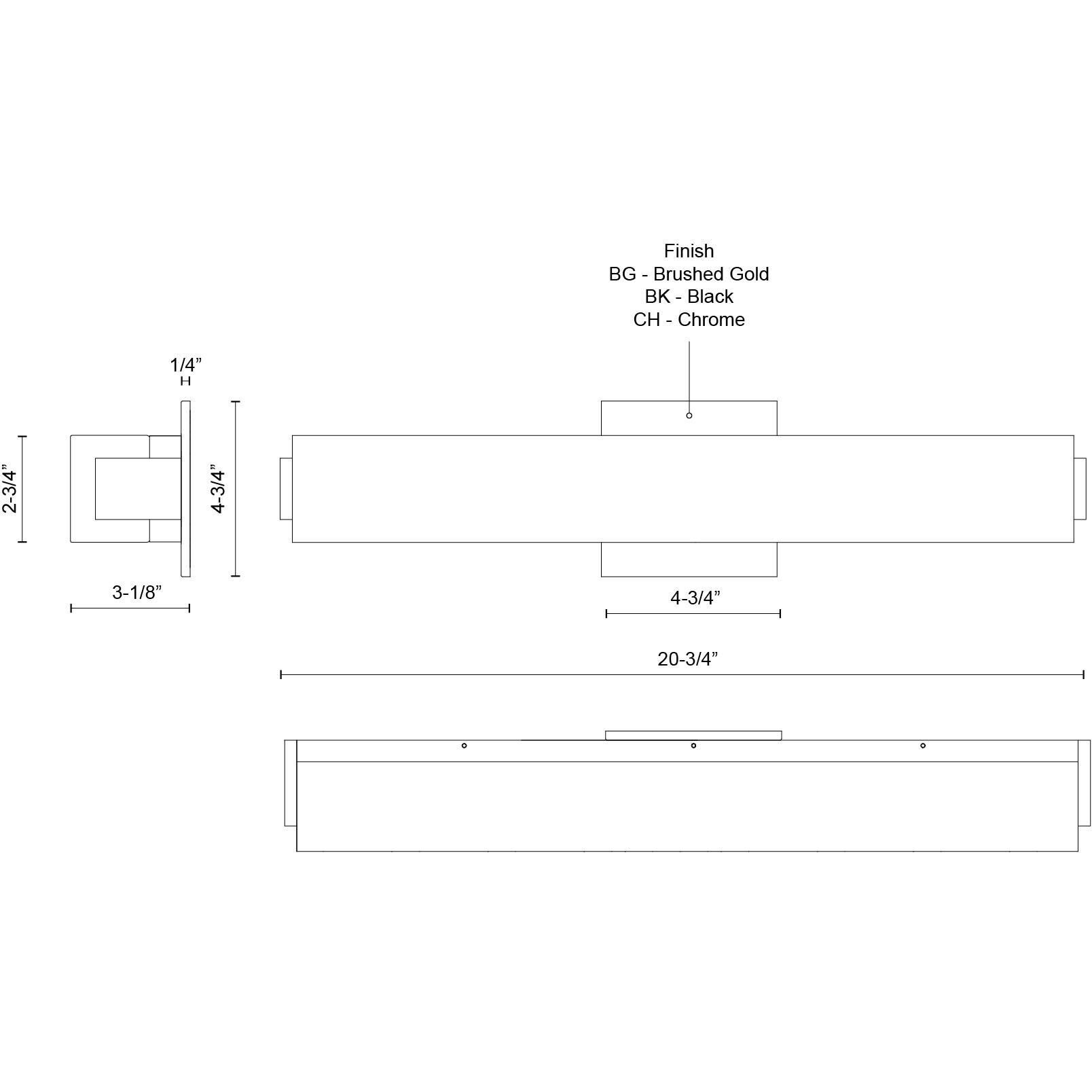 Latitude Vanity Light Wall Light in Chrome