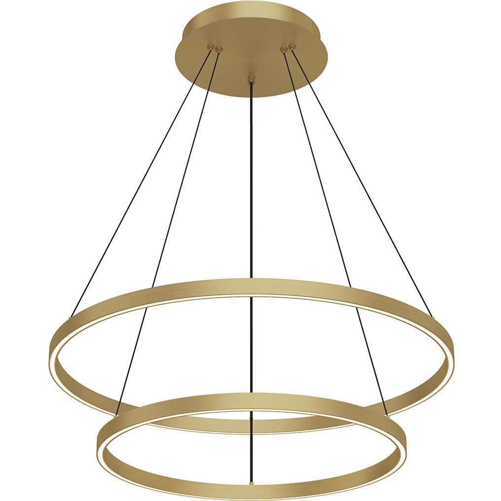 Cerchio LED 31.5 inch Brushed Gold Chandelier Ceiling Light