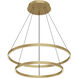 Cerchio LED 31.5 inch Brushed Gold Chandelier Ceiling Light
