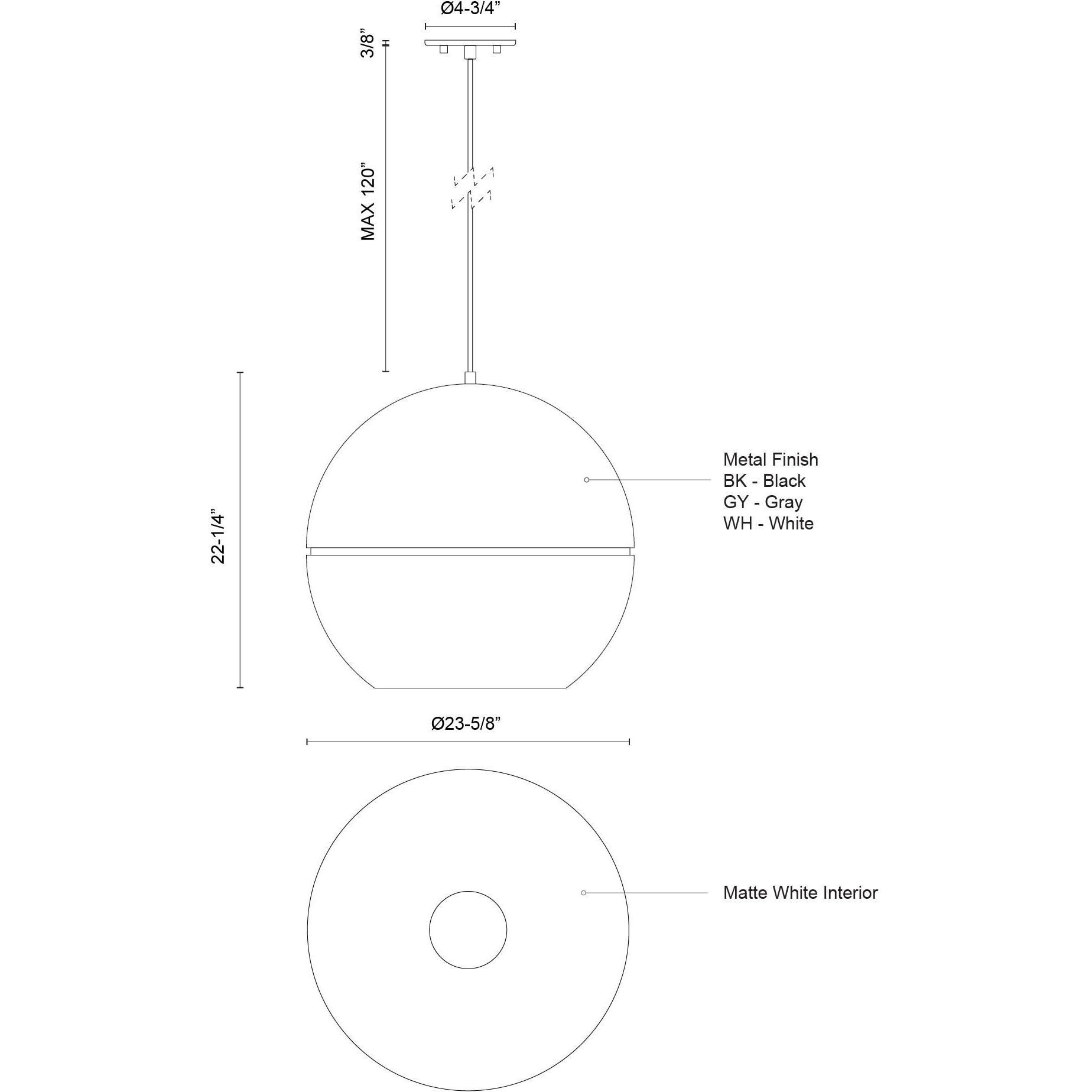 Lucas Pendant Ceiling Light in White