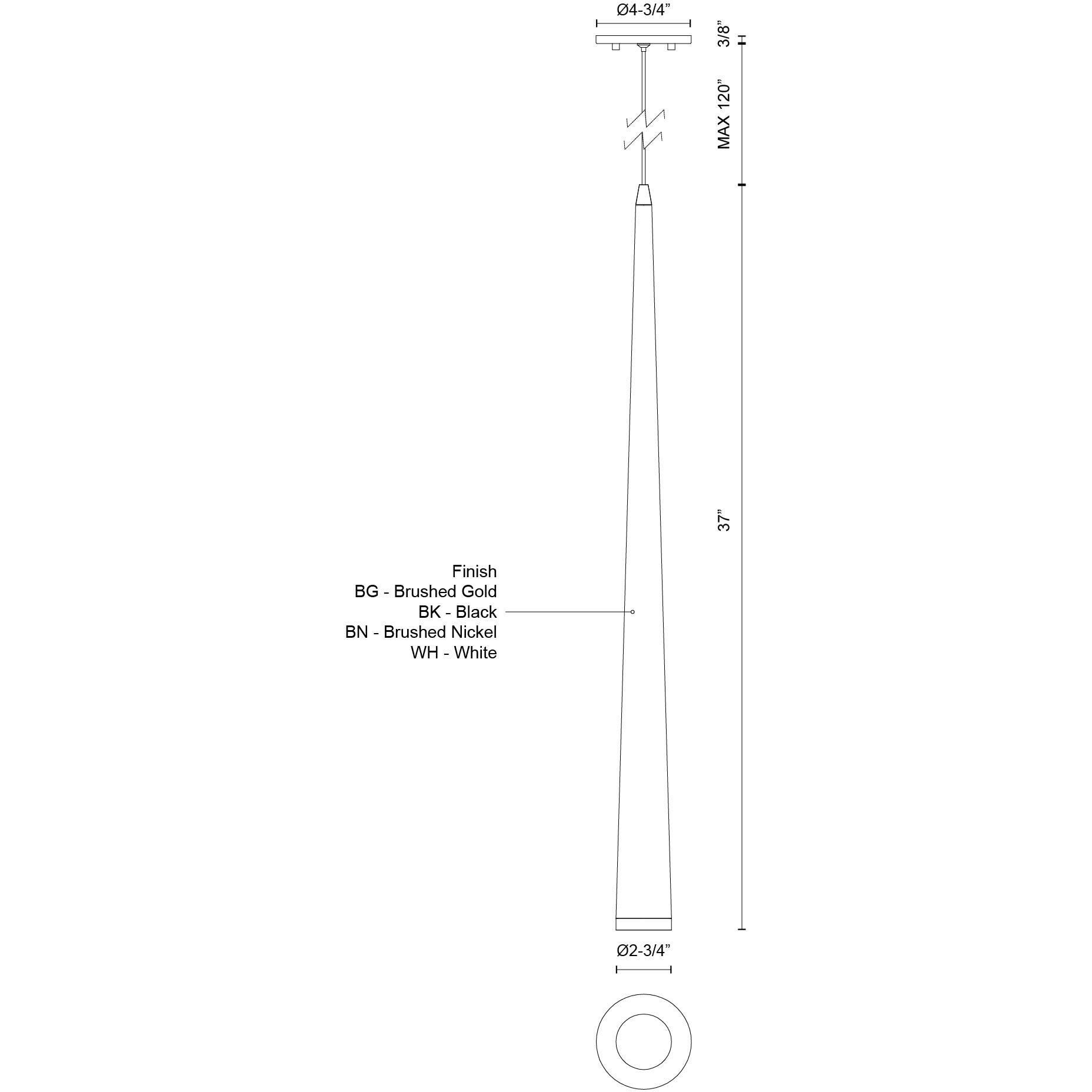 Mina Pendant Ceiling Light in Brushed Gold