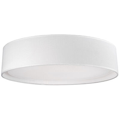 Dalton LED 20 inch White Flush Mount Ceiling Light in Textured Linen Shade