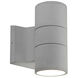 Lund LED 7 inch Gray Exterior Wall Sconce