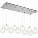 Bolla Multi Pendant Ceiling Light in Chrome, Clear Glass + Interior Opal Glass