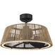 Isla 23.13 inch Matte Black Ceiling Fan in Matte Black and Braided Rope