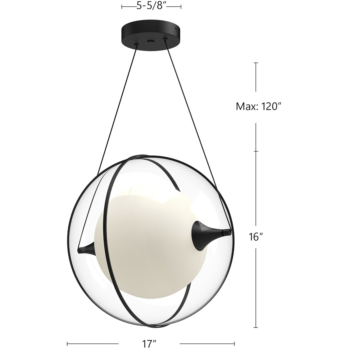 Aries Pendant Ceiling Light in Chrome