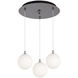 Bolla LED 11.88 inch Chrome Multi Pendant Ceiling Light in Opal Glass
