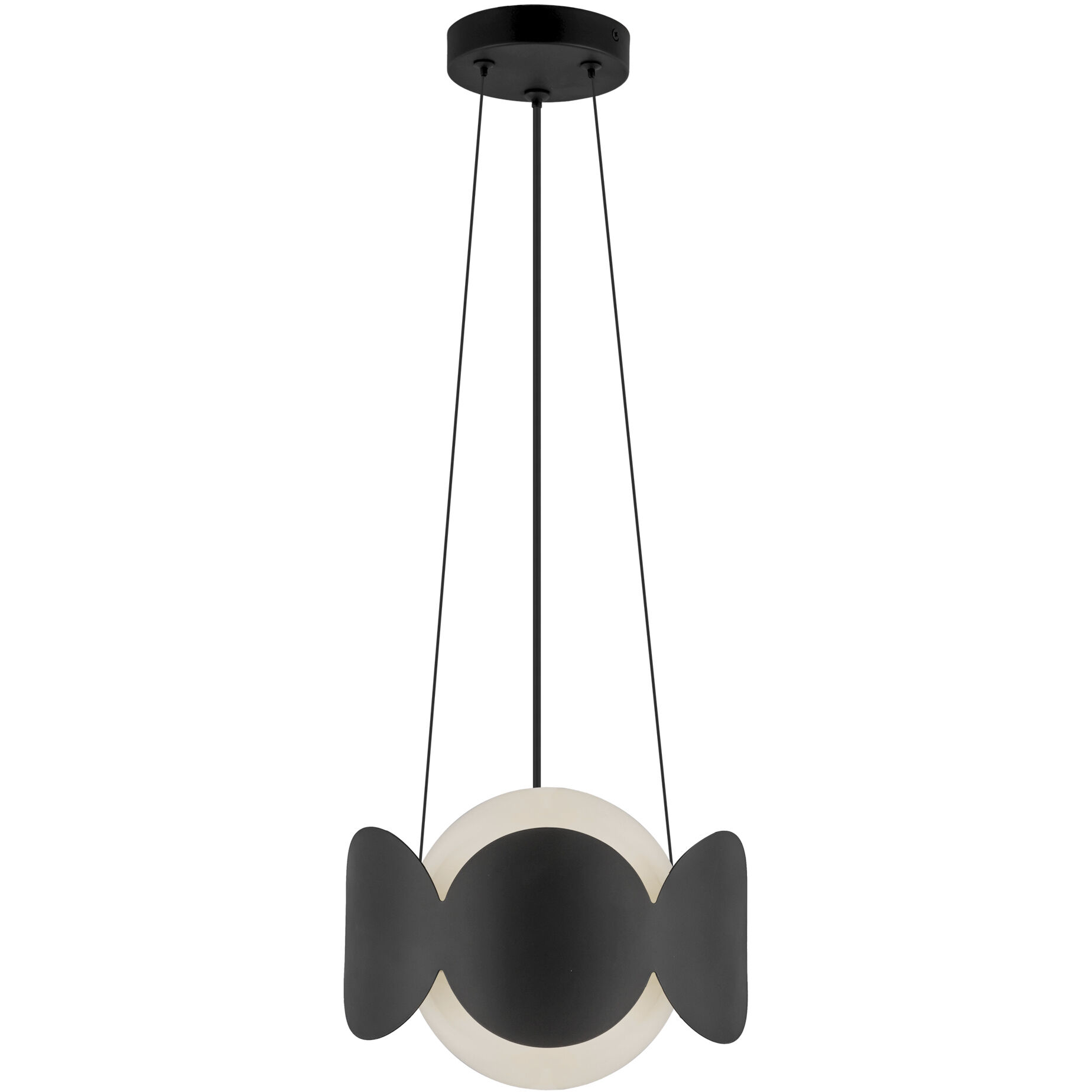 Ciel 1 Light 10.13 inch Black/Opal Glass Chandelier Ceiling Light