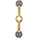 Reese 4.38 inch Vintage Brass Bath Vanity Light Wall Light in Smoked Glass