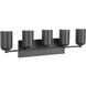 Nola 5 Light 31.75 inch Black Bath Vanity Light Wall Light in Matte Opal Glass
