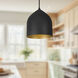 Helena LED 7.88 inch Black and Gold Pendant Ceiling Light
