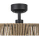 Isla 23.13 inch Matte Black Ceiling Fan in Matte Black and Braided Rope