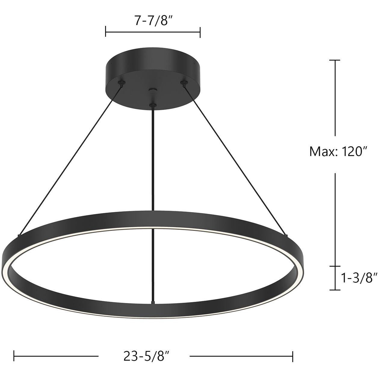 Cerchio LED 23.63 inch Black Pendant Ceiling Light
