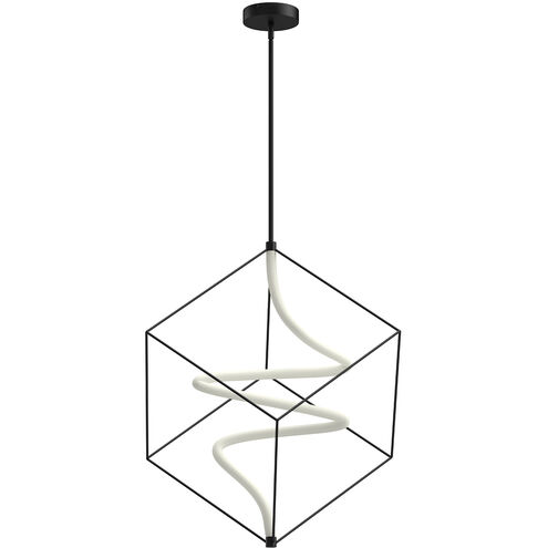 Script LED 29.75 inch Black Pendant Ceiling Light