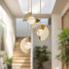 Scorpio LED 27.25 inch Metallic Brass/Opal Glass Chandelier Ceiling Light