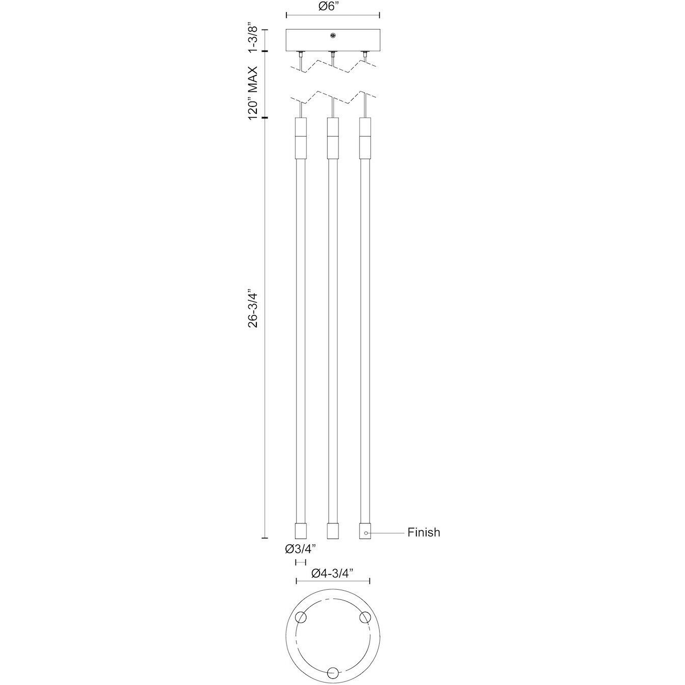 Motif Multi Pendant Ceiling Light in Chrome