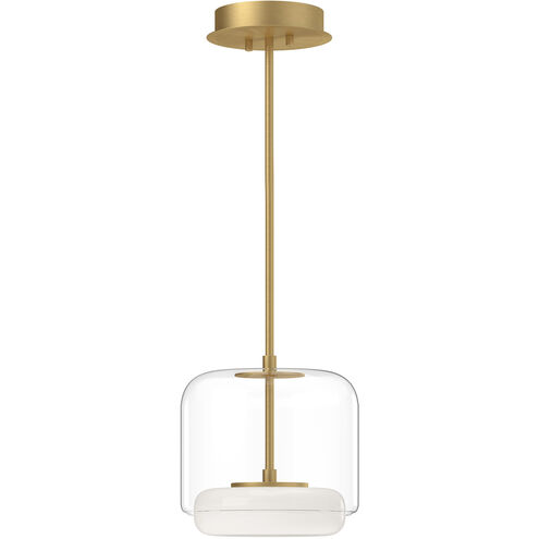 Enkel LED 10.25 inch Brushed Gold Pendant Ceiling Light in Clear and Brushed Gold