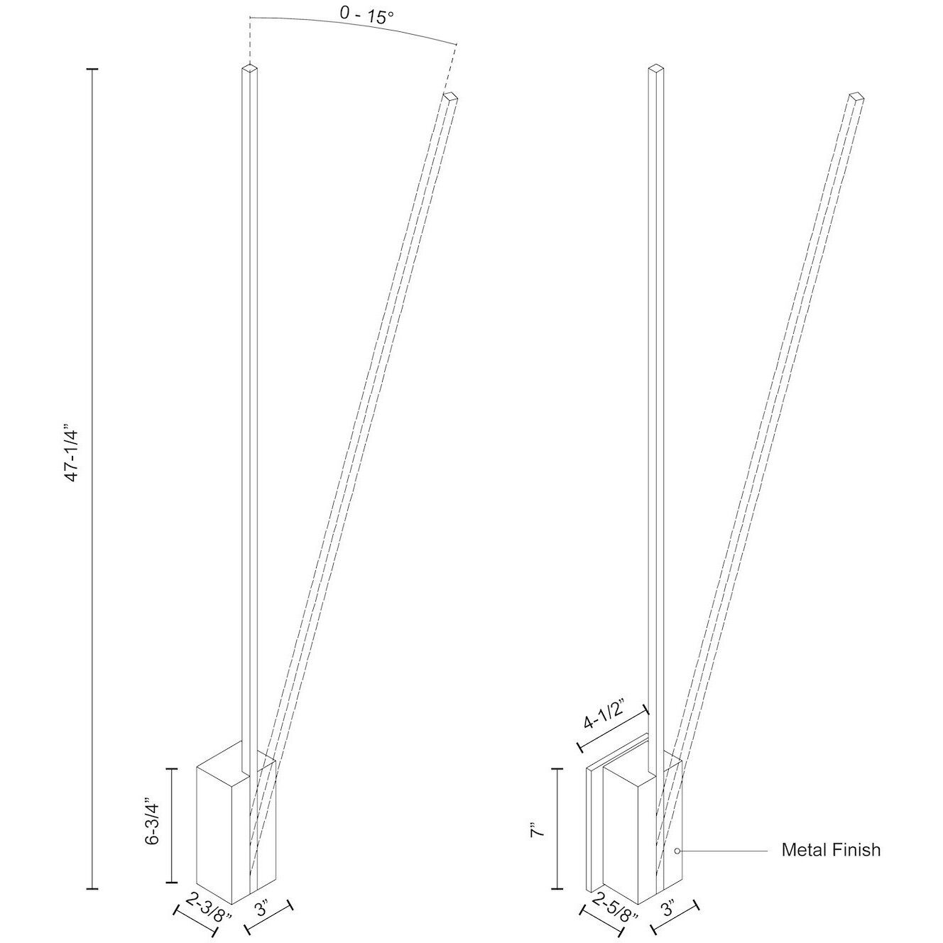 Lever Wall Sconce Wall Light in Brushed Nickel