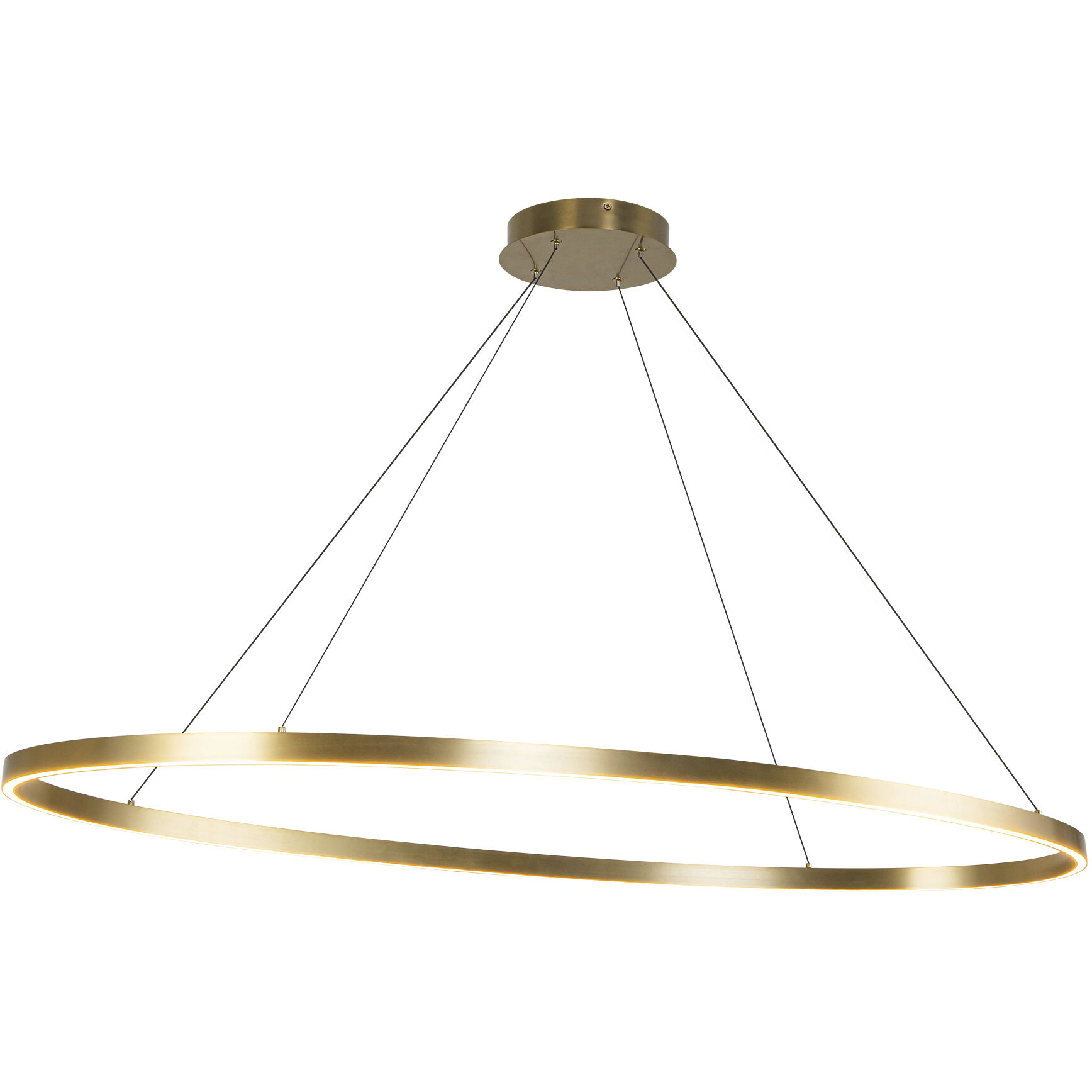 Ovale LED 53.75 inch Brushed Gold Linear Pendant Ceiling Light