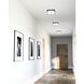 Reglao LED 10.13 inch Black/Opal Glass Flush Mount Ceiling Light
