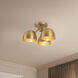 Fosso 3 Light 12.5 inch Brushed Gold Semi-Flush Mount Ceiling Light